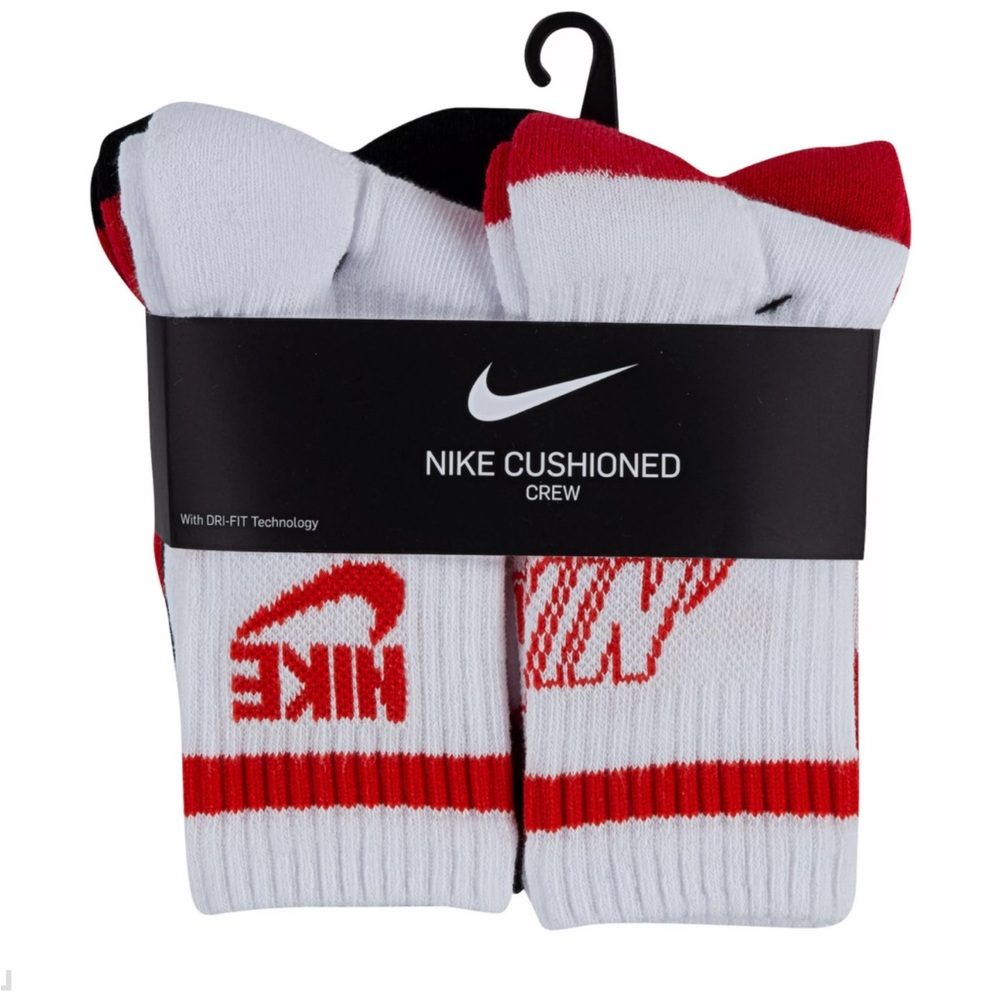 Nike Men's Athletic Socks - Red, Black, White CK7302-904 medium youth women - Picture 3 of 5